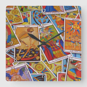 Reloj Cuadrado Pile de la tarjeta Tarot de Guay