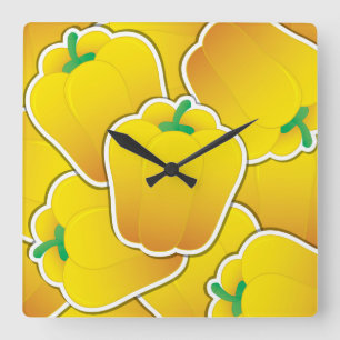 Reloj Cuadrado Pimienta amarilla