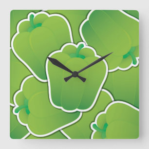 Reloj Cuadrado Pimienta verde