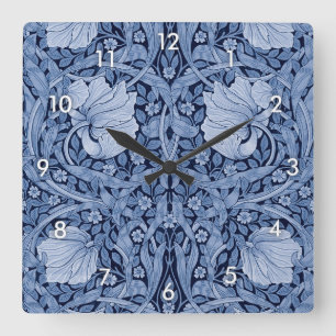 Reloj Cuadrado Pimpernel Blue Monotone, William Morris