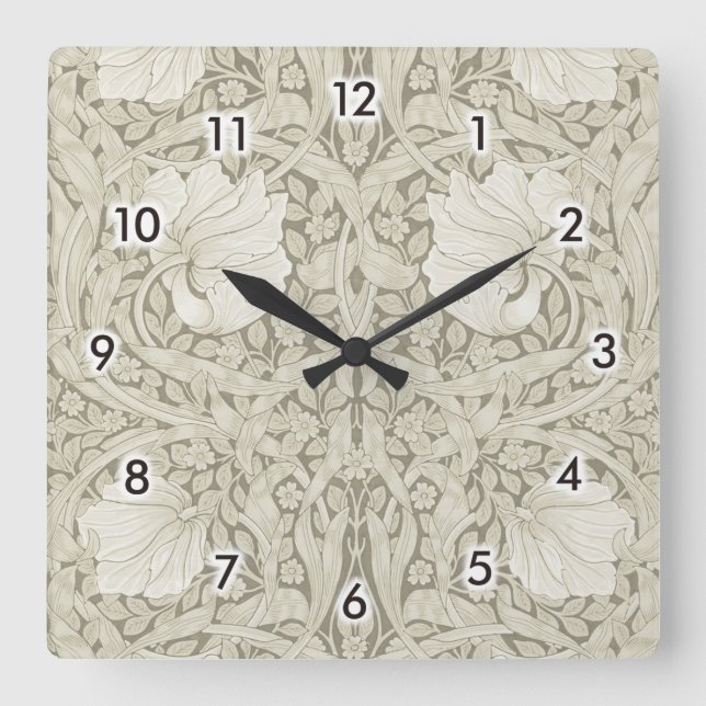 Reloj Cuadrado Pimpernel Ivory, William Morris (Anverso)