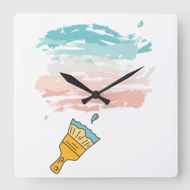 Reloj Cuadrado pincel (Anverso)
