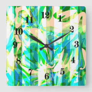 Reloj Cuadrado Pincel moderno abstracto sin inconvenientes, trazo