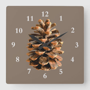 Reloj Cuadrado Pine Cone
