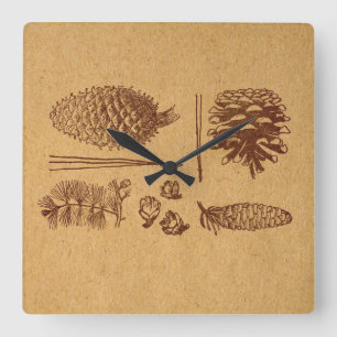 Reloj Cuadrado Pinecona Pinecone ilustrada