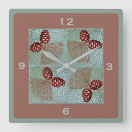 Reloj Cuadrado Pinecone Square Wall clock