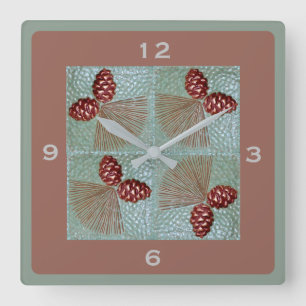 Reloj Cuadrado Pinecone Square Wall clock