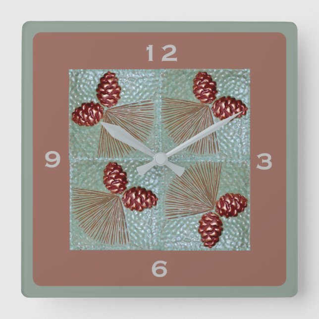 Reloj Cuadrado Pinecone Square Wall clock (Anverso)
