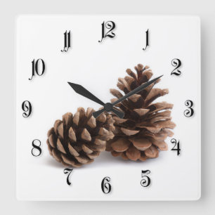 Reloj Cuadrado Pinecones