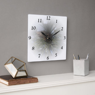 Reloj Cuadrado Pines de invierno