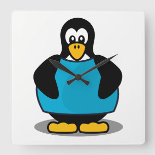 Reloj Cuadrado Pingüino con camisa