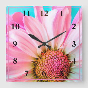Reloj Cuadrado Pink Daisy