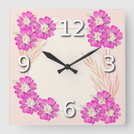 Reloj Cuadrado Pink flowers