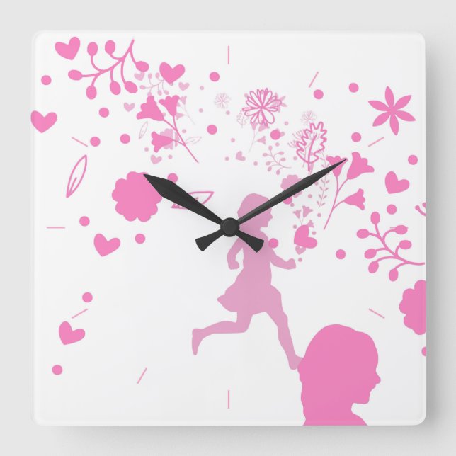 Reloj Cuadrado Pink Lady 2. (Anverso)