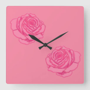 Reloj Cuadrado Pink roses