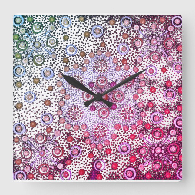 Reloj Cuadrado Pink summer berries (Anverso)