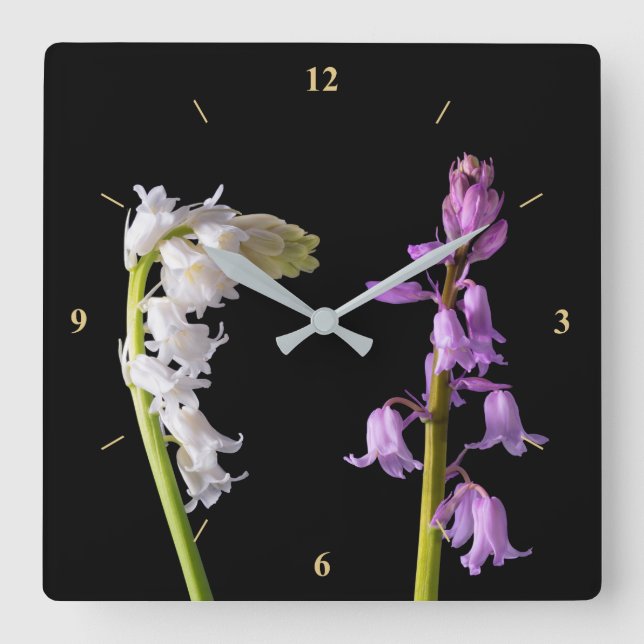 Reloj Cuadrado Pinkbells Whitebells (Anverso)