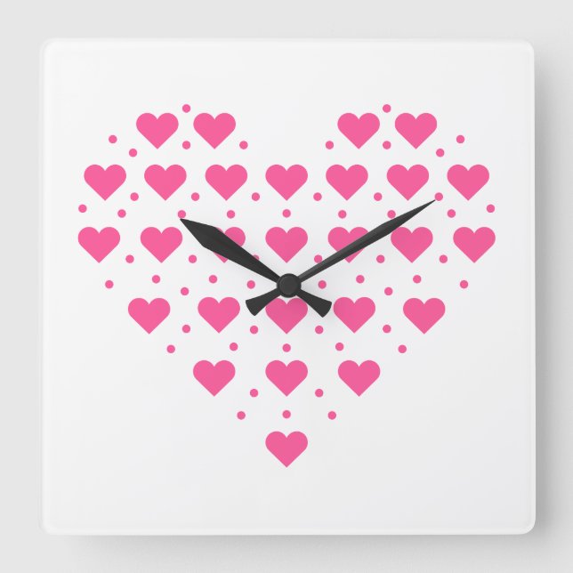 Reloj Cuadrado Pinke Herzen (Anverso)