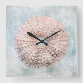 Reloj Cuadrado Pintado de crema azul costera con problemas de orc