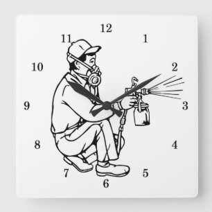 Reloj Cuadrado Pintor profesional