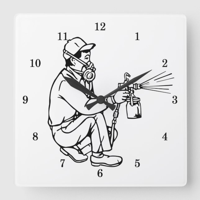 Reloj Cuadrado Pintor profesional (Anverso)