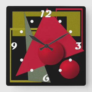 Reloj Cuadrado Pintura abstracta, formas geométricas