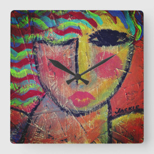 Reloj Cuadrado Pintura abstracta original