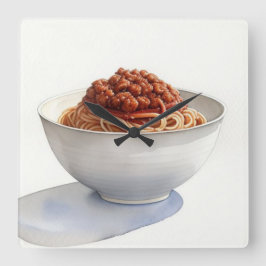 Reloj Cuadrado Pintura acuarela de Spaghetti