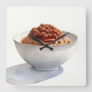 Reloj Cuadrado Pintura acuarela de Spaghetti