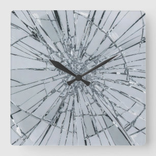 Reloj Cuadrado Pintura al óleo de superficie de vidrio roto (esti