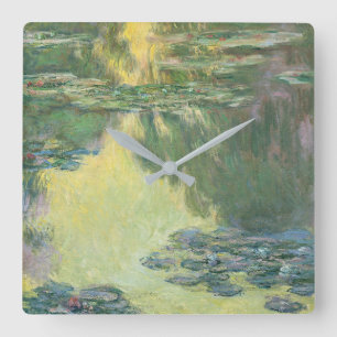 Reloj Cuadrado Pintura clásica Claude Monet, Waterlilies (1907)