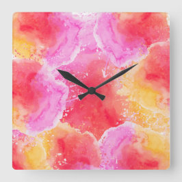 Reloj Cuadrado pintura colorida