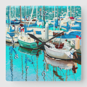 Reloj Cuadrado Pintura de aceite de "SHELTER ISLAND"