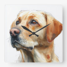 Pintura de acuarela de labrador retriever amarillo