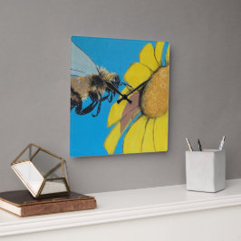 Reloj Cuadrado Pintura de "danza del jardín" en un