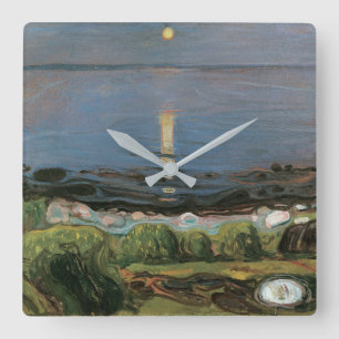 Reloj Cuadrado Pintura de Edvard Munch, noche de verano junto a l