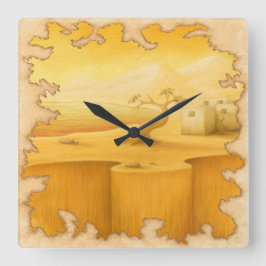 Reloj Cuadrado Pintura de estilo aventurero "The Edge of the Worl