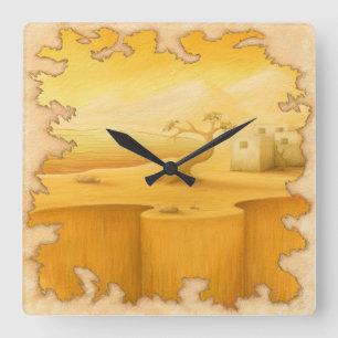 Reloj Cuadrado Pintura de estilo aventurero "The Edge of the Worl
