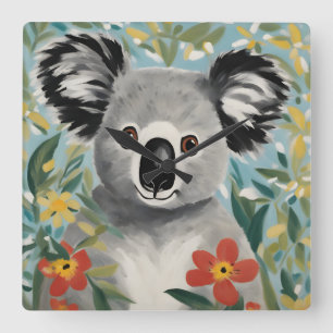 Reloj Cuadrado Pintura de Koala