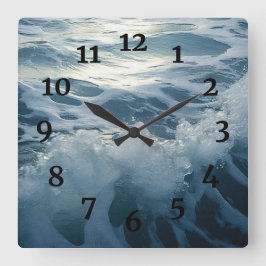 Reloj Cuadrado Pintura de ondas aplastantes