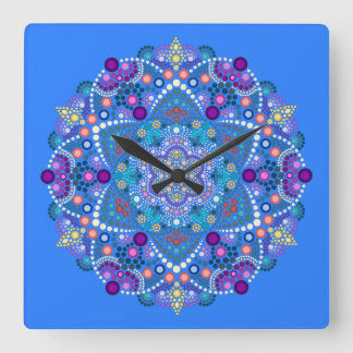 Reloj Cuadrado pintura de puntos se encuentra con mandala 2 18