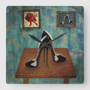 Reloj Cuadrado Pintura de Stiletto Vintage - Arte digital
