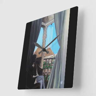 Reloj Cuadrado Pintura del Hotel Pyramisa de Alfred Fox