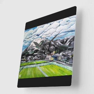 Reloj Cuadrado Pintura del Monte Fuji por Alfred Fox