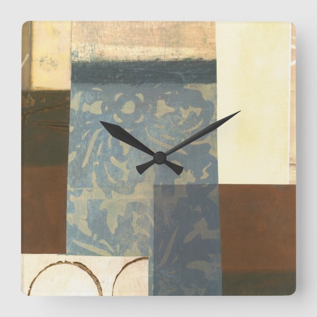 Reloj Cuadrado Pintura moderna de panel (Anverso)