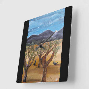 Reloj Cuadrado Pintura Olivar de Noche de Alfred Fox