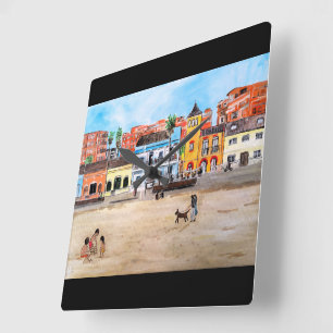 Reloj Cuadrado Pintura Playa de la Malvarrosa de Alfred Fox