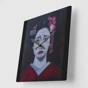 Reloj Cuadrado Pintura Tristemente Hermosa de Alfred Fox