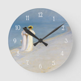 Reloj Cuadrado Pintura Vintage Hora Azul Playa Mar Costero