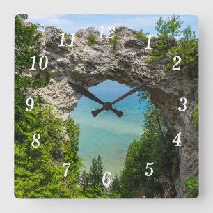 Reloj Cuadrado Piragüismo En Arch Rock Wall Clock